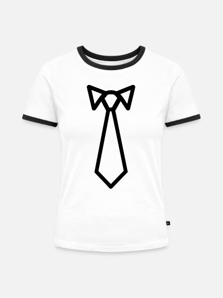 Binden - Frauen Kontrast-T-Shirt - Weiß/Schwarz