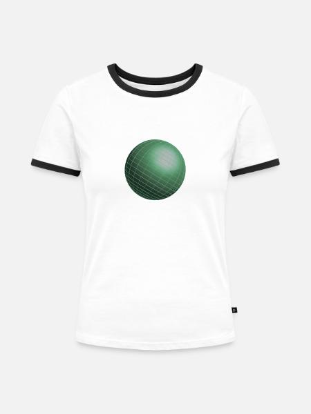 Kugel Symbol Erde Idee Geschenk - Frauen Kontrast-T-Shirt - Weiß/Schwarz