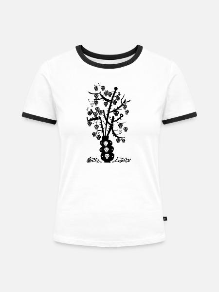 Helloween - Frauen Kontrast-T-Shirt - Weiß/Schwarz