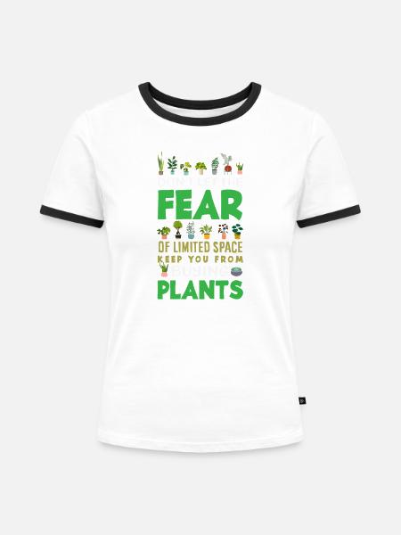Garten- Und Pflanzenliebhaber Geschenke - Frauen Kontrast-T-Shirt - Weiß/Schwarz