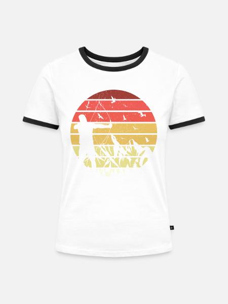 Bogenschießen Bogen bogenschützen bogenschütze - Frauen Kontrast-T-Shirt - Weiß/Schwarz