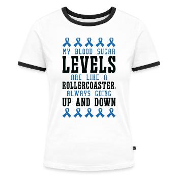 Diabetische Bauchspeicheldrüse - Frauen Kontrast-T-Shirt - Weiß/Schwarz - Vorne - Selfina (174cm)
