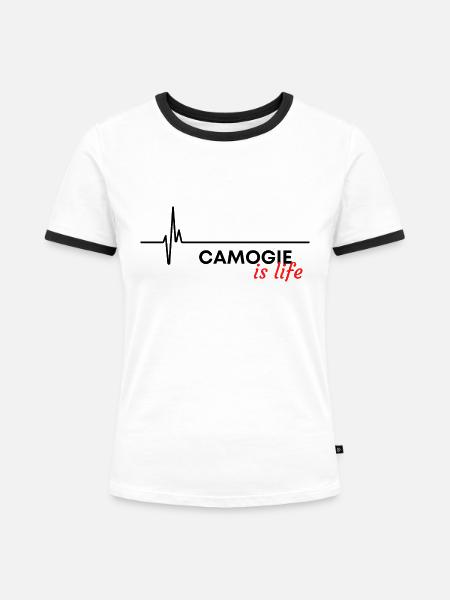 Camogie ist das Leben - Frauen Kontrast-T-Shirt - Weiß/Schwarz