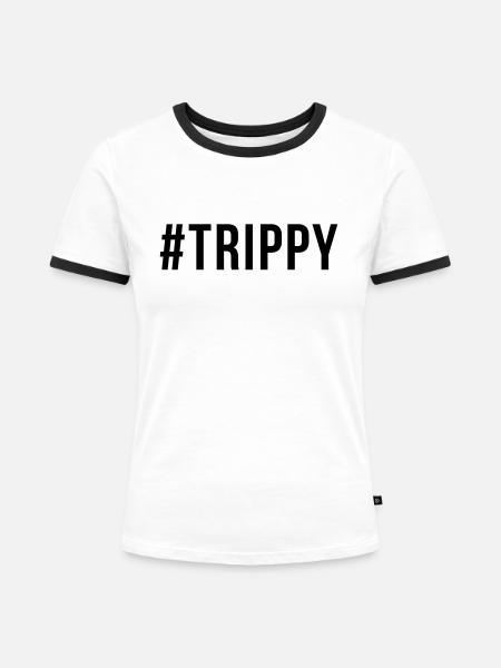 trippy - Frauen Kontrast-T-Shirt - Weiß/Schwarz