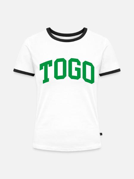 Togo - Frauen Kontrast-T-Shirt - Weiß/Schwarz