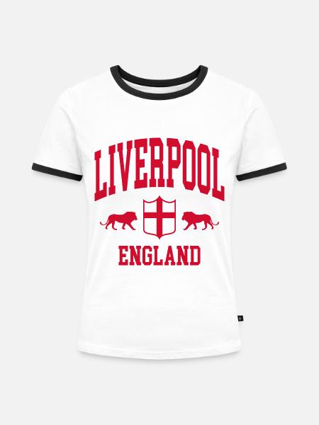 Liverpool - Frauen Kontrast-T-Shirt - Weiß/Schwarz