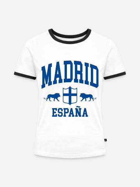 Madrid - Frauen Kontrast-T-Shirt - Weiß/Schwarz