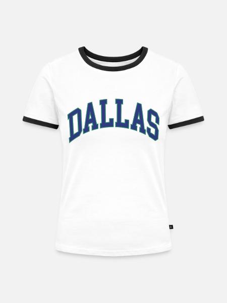 Dallas - Frauen Kontrast-T-Shirt - Weiß/Schwarz
