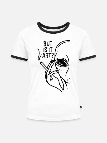 Alien - Frauen Kontrast-T-Shirt - Weiß/Schwarz