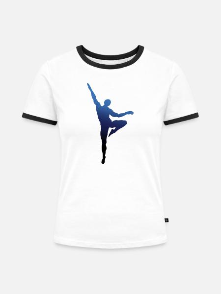 Tanzen - Ballett - Mann - Frauen Kontrast-T-Shirt - Weiß/Schwarz