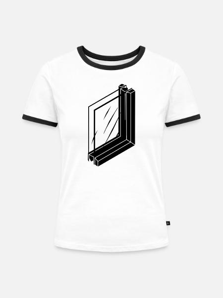 Thermopane-Glaser - Frauen Kontrast-T-Shirt - Weiß/Schwarz