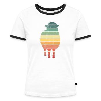 Schaf Schafe - Frauen Kontrast-T-Shirt - Weiß/Schwarz - Vorne - Selfina (174cm)