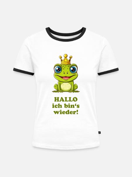 Der Froschkönig - dunkel - Frauen Kontrast-T-Shirt - Weiß/Schwarz