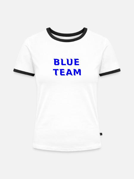 Blue Team - Frauen Kontrast-T-Shirt - Weiß/Schwarz