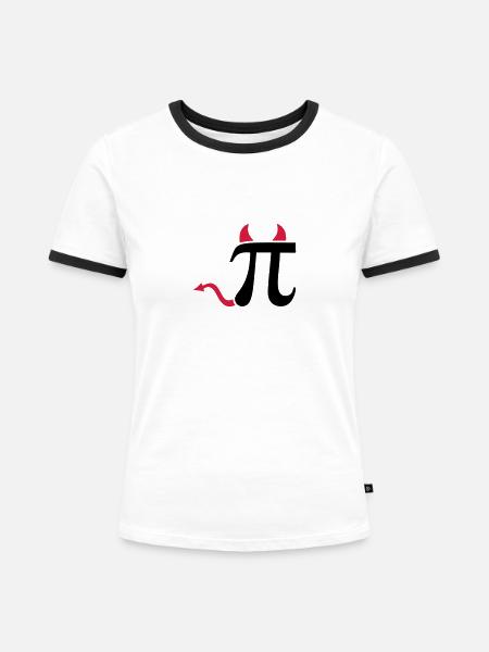 Pi - Frauen Kontrast-T-Shirt - Weiß/Schwarz