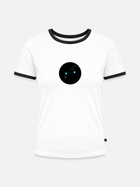Sternzeichen Löwe - Frauen Kontrast-T-Shirt - Weiß/Schwarz