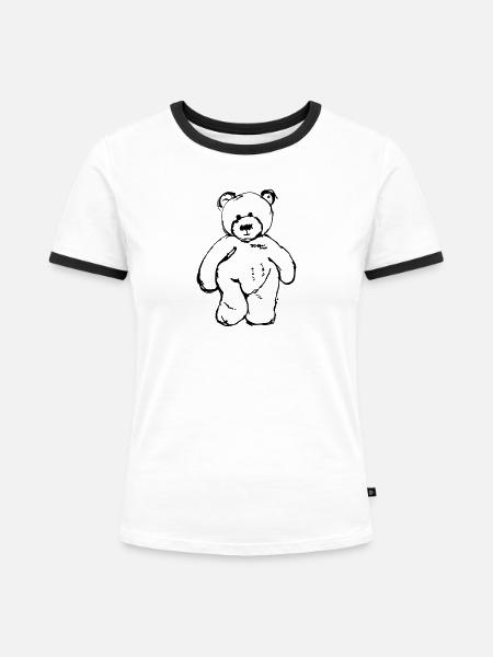 Teddy Bär teddi bear - Frauen Kontrast-T-Shirt - Weiß/Schwarz