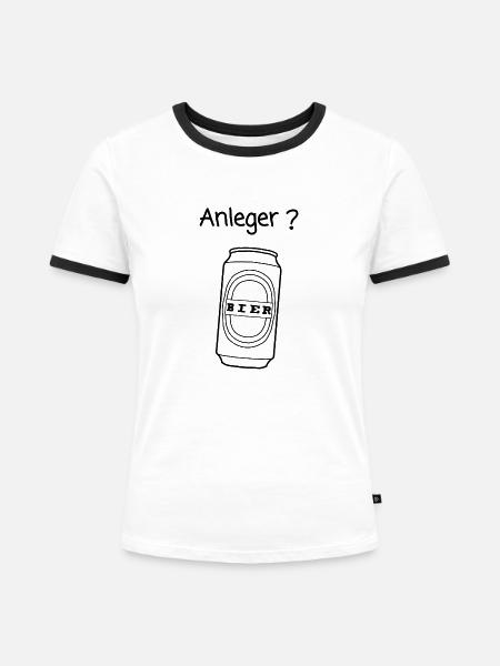 Anleger Bier Segler Segeln - Frauen Kontrast-T-Shirt - Weiß/Schwarz