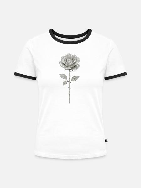 Nuvoro - Frauen Kontrast-T-Shirt - Weiß/Schwarz