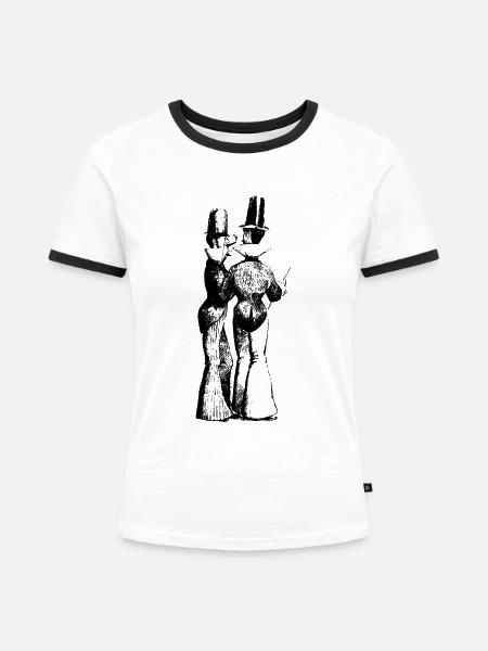 Dandys des 19. Jahrhunderts - Frauen Kontrast-T-Shirt - Weiß/Schwarz
