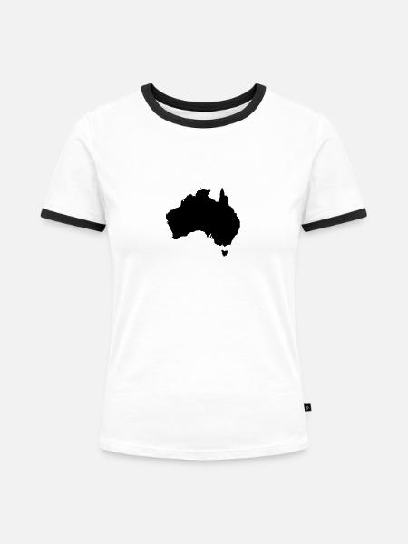 Australien - Frauen Kontrast-T-Shirt - Weiß/Schwarz