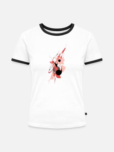 Kraft der Balance - Frauen Kontrast-T-Shirt - Weiß/Schwarz