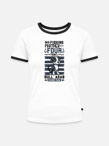 Angeln und Bull Arab - Frauen Kontrast-T-Shirt - Weiß/Schwarz