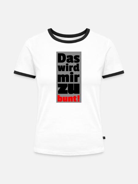 zu bunt - Frauen Kontrast-T-Shirt - Weiß/Schwarz