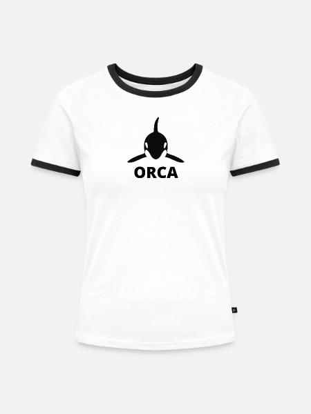 Orca-Schwertwal - Frauen Kontrast-T-Shirt - Weiß/Schwarz