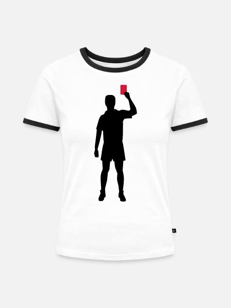 Schiedsrichter - Frauen Kontrast-T-Shirt - Weiß/Schwarz