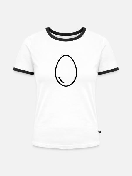 EI - Frauen Kontrast-T-Shirt - Weiß/Schwarz