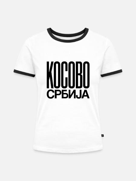 Serbien! - Frauen Kontrast-T-Shirt - Weiß/Schwarz