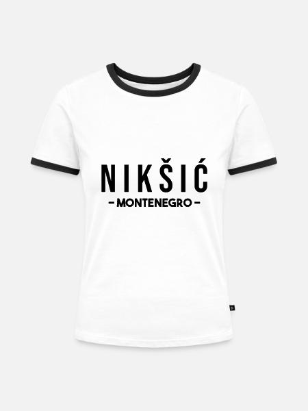 Montenegro! - Frauen Kontrast-T-Shirt - Weiß/Schwarz