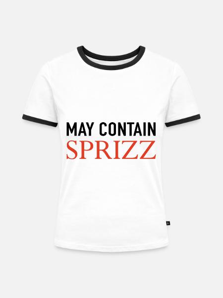 May Contain Sprizz - Frauen Kontrast-T-Shirt - Weiß/Schwarz