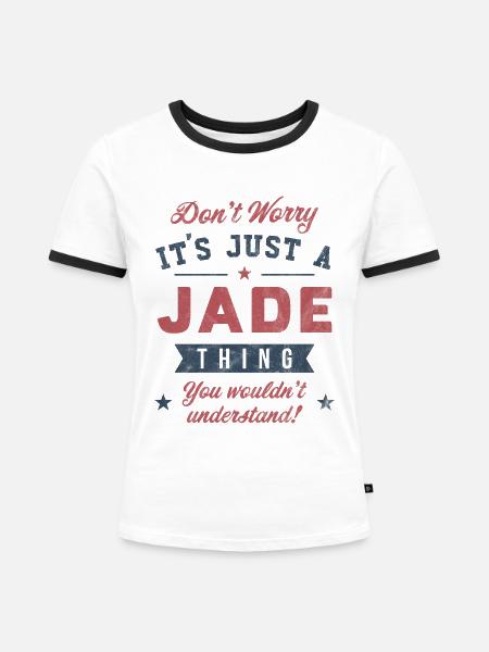 Es ist eine Jade-Sache - Frauen Kontrast-T-Shirt - Weiß/Schwarz