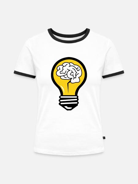 Superhirn - Frauen Kontrast-T-Shirt - Weiß/Schwarz