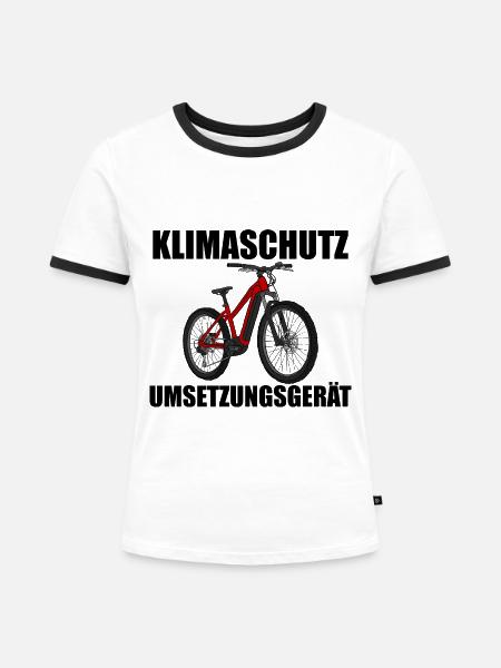 Klimaschutz Umsetzungsgerät - Frauen Kontrast-T-Shirt - Weiß/Schwarz