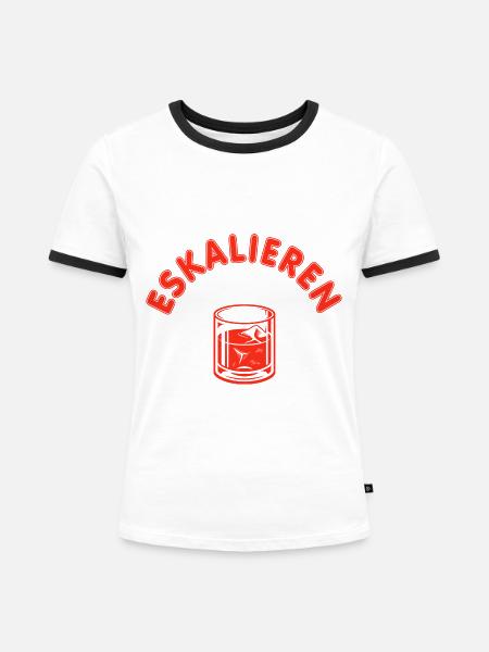 Eskalieren Drinks Party - Frauen Kontrast-T-Shirt - Weiß/Schwarz