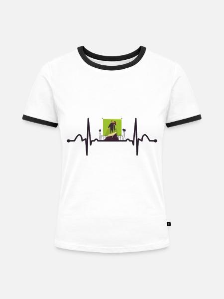 Schauspieler Herzschlag - Frauen Kontrast-T-Shirt - Weiß/Schwarz
