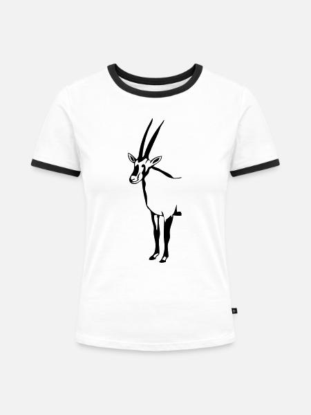 Oryx - Antilope - Antelope - Frauen Kontrast-T-Shirt - Weiß/Schwarz
