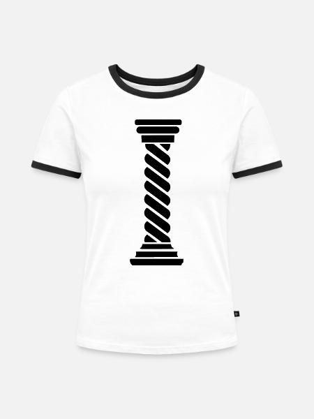 Griechische Säule - Frauen Kontrast-T-Shirt - Weiß/Schwarz