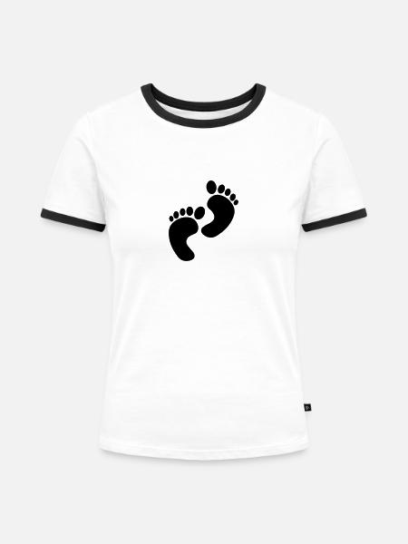 baby - Frauen Kontrast-T-Shirt - Weiß/Schwarz