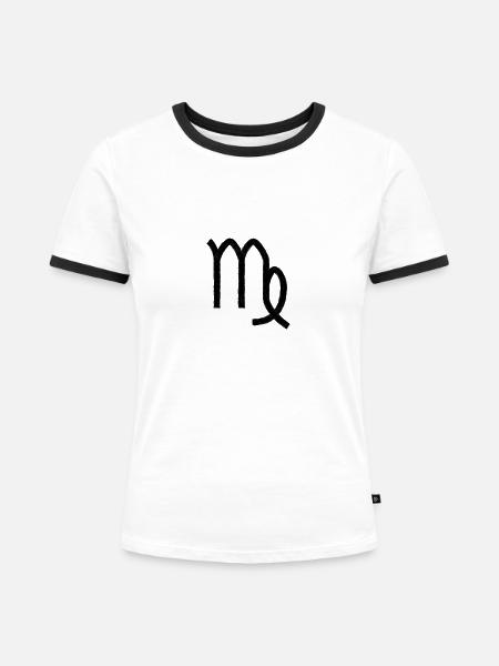 VIRGO-SYMBOL IN ÖL - Frauen Kontrast-T-Shirt - Weiß/Schwarz