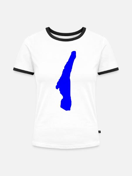 Starnberger See - Frauen Kontrast-T-Shirt - Weiß/Schwarz