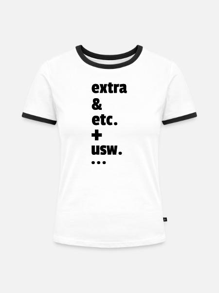 und mehr - Frauen Kontrast-T-Shirt - Weiß/Schwarz