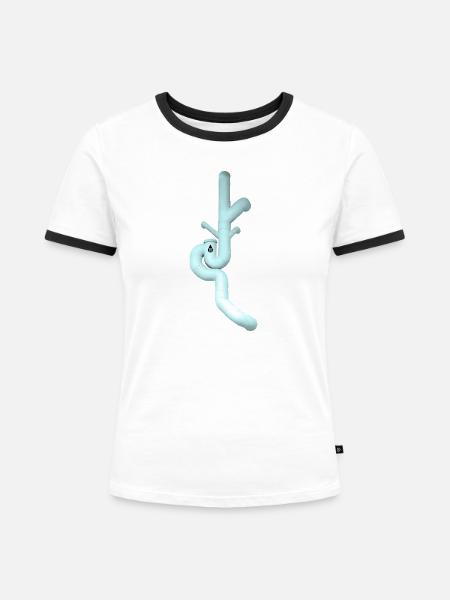 Don Giordano im Himmlischen - Frauen Kontrast-T-Shirt - Weiß/Schwarz