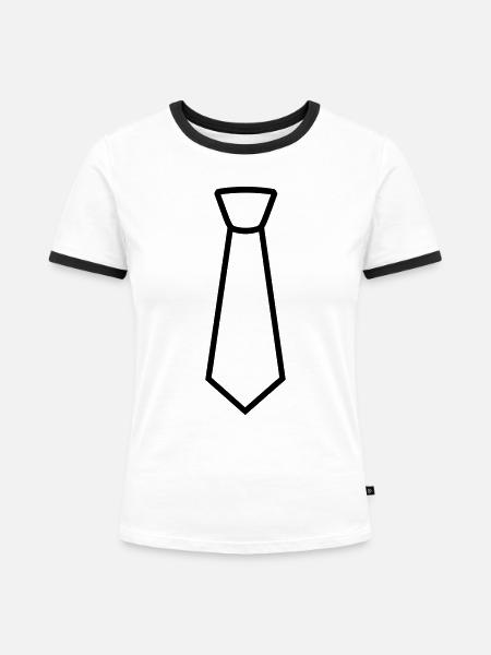 Binden - Frauen Kontrast-T-Shirt - Weiß/Schwarz