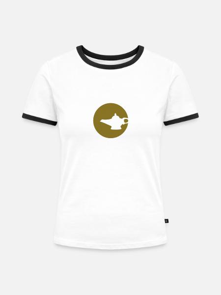 5_office - Frauen Kontrast-T-Shirt - Weiß/Schwarz