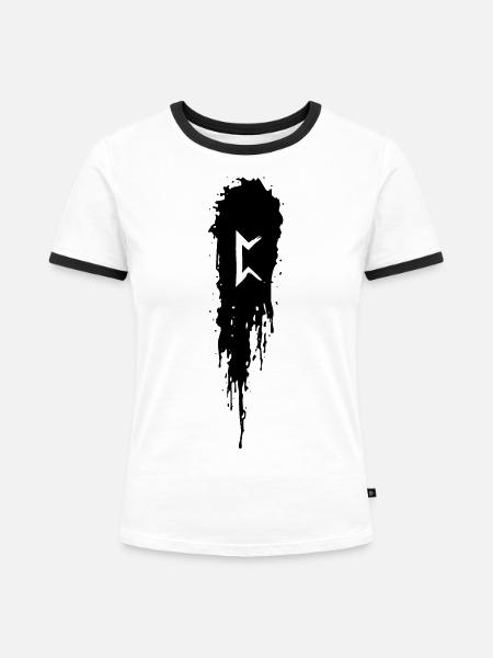 Perthro - Frauen Kontrast-T-Shirt - Weiß/Schwarz