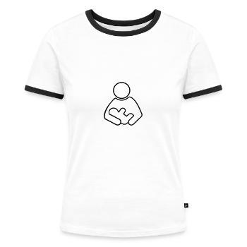 stillen - Frauen Kontrast-T-Shirt - Weiß/Schwarz - Vorne - Selfina (174cm)